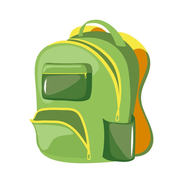 Green schoolbag supply — Stock Vector