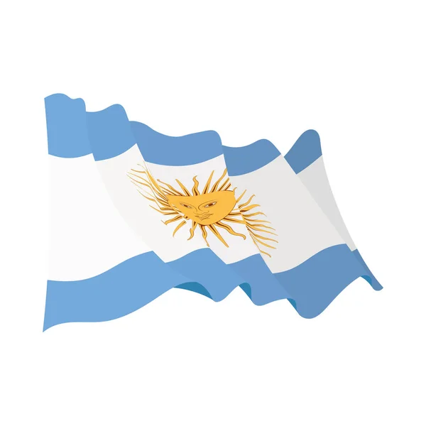 Bandera Argentina ondeando — Vector de stock