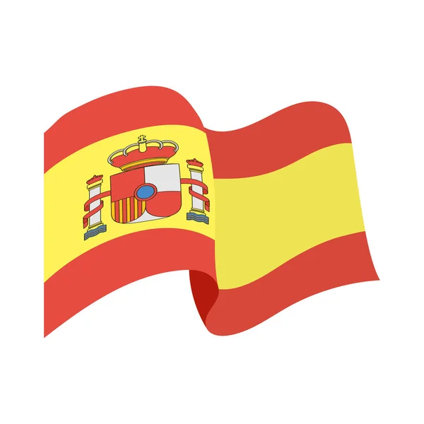Spaniens Flagge geschwenkt — Stockvektor