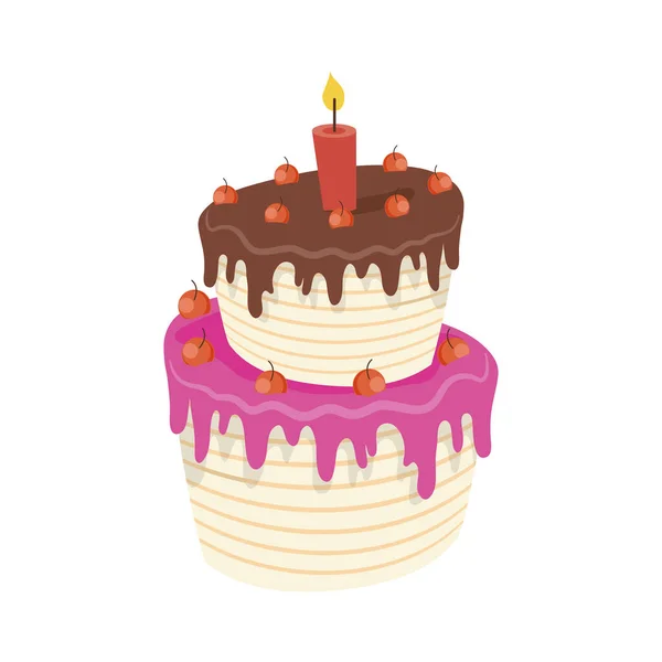 甜生日蛋糕 — 图库矢量图片
