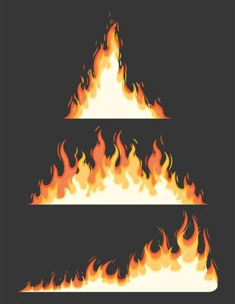 Tres iconos de fuego — Archivo Imágenes Vectoriales