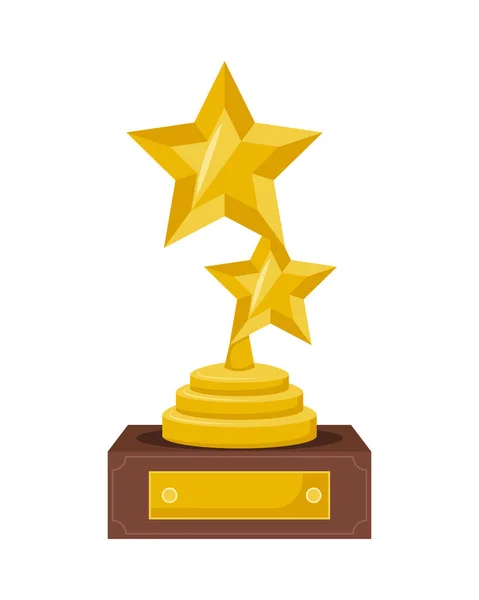Prêmio troféu estrelas douradas — Vetor de Stock