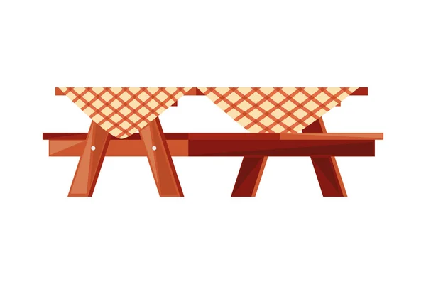 Barbecue table and tableclothes —  Vetores de Stock