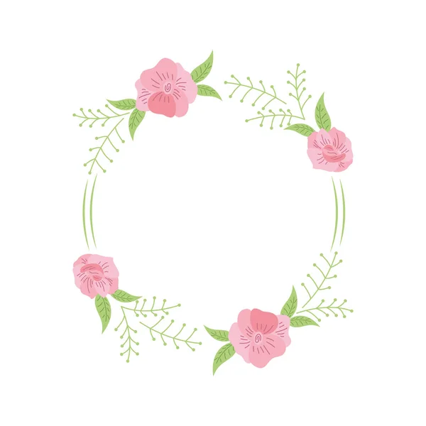 Ronde rozen frame — Stockvector