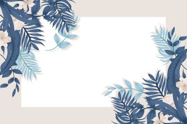 Zarif yapraklar dikdörtgen çerçeve