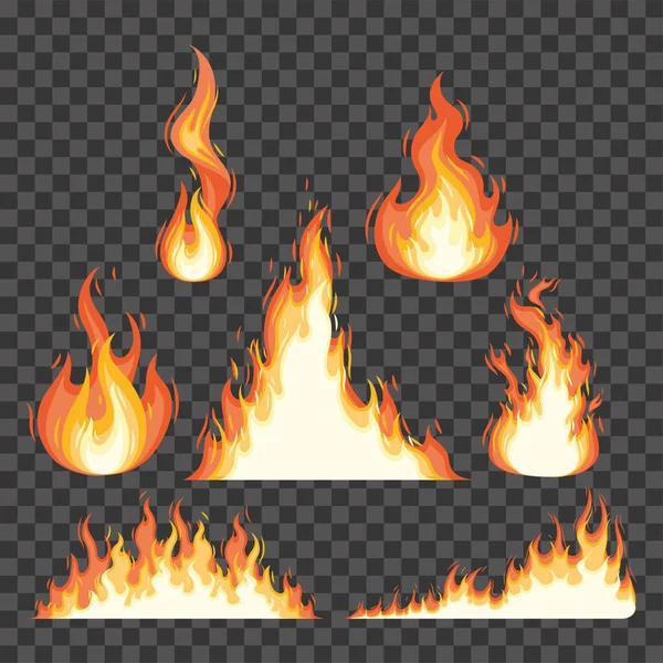 Yedi yangın simgesi — Stok Vektör