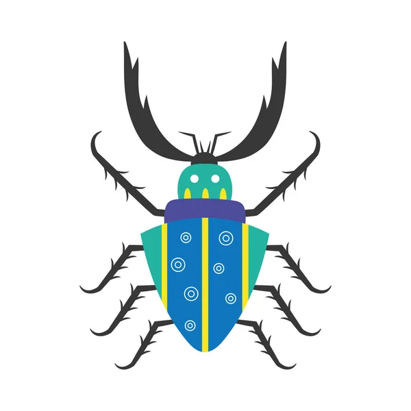 Cute beetle insect scandinavian — Stock Vector