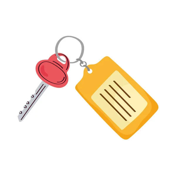 Old key with keychain — Stock Vector