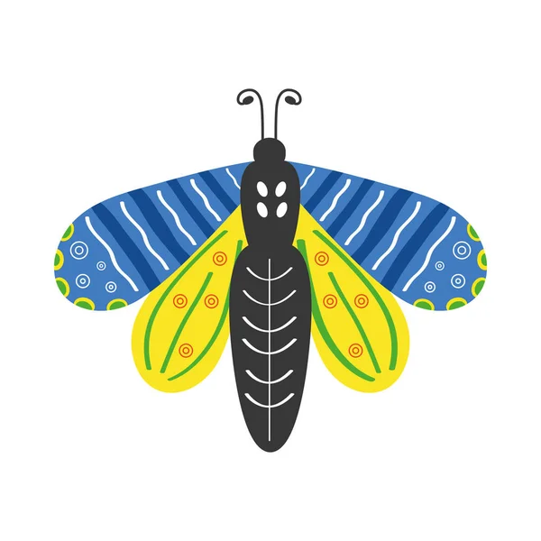 Aranyos pillangó rovar — Stock Vector
