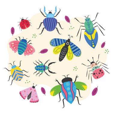 scandinavian insects with leaves