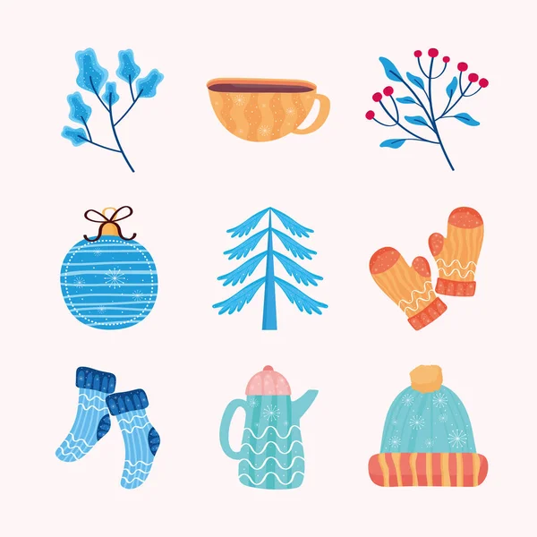 Icônes de l'hiver — Image vectorielle