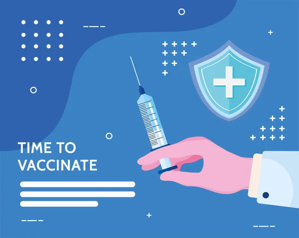 Time to vaccinate poster — Stockvector