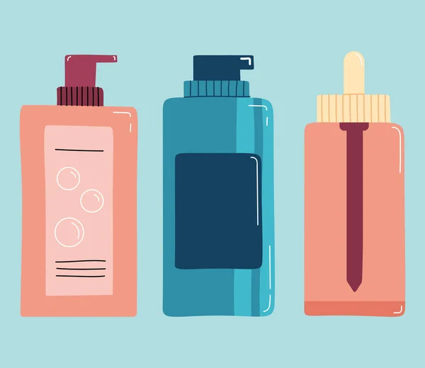 Three skin care bottles — Wektor stockowy