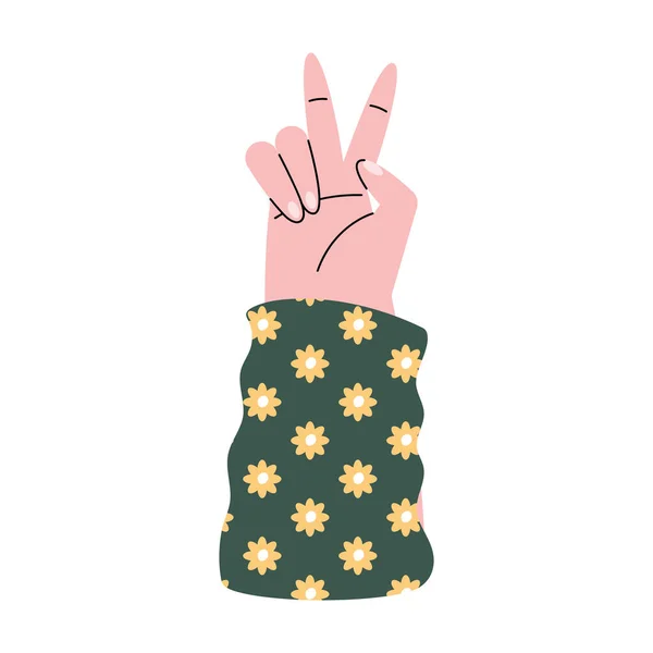 Hand with floral sleve — Stock vektor