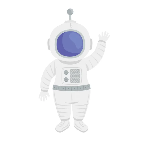Astronaut waving character — Stock Vector