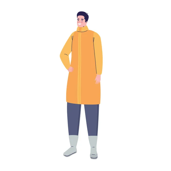 Muž s zimní oblečení — Stockový vektor