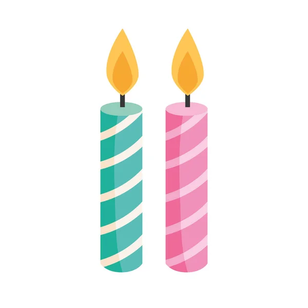 Velas cumpleaños decoración — Vector de stock