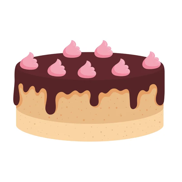 Birthday cake of chocolate — Vettoriale Stock