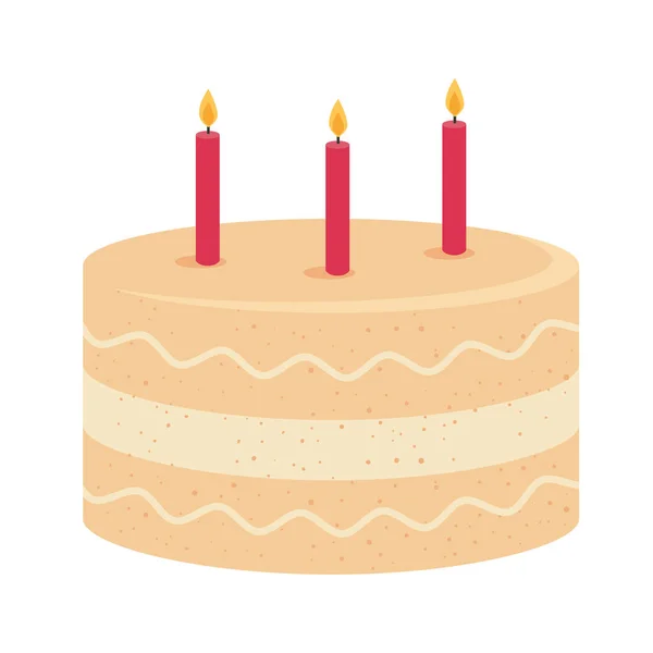 ろうそくの誕生日ケーキ — ストックベクタ