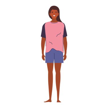 afro girl wearing sleepwear