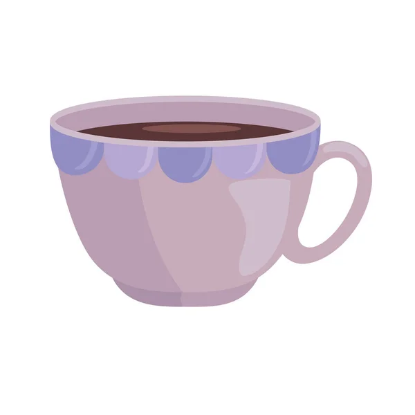 Café en taza de lila — Vector de stock