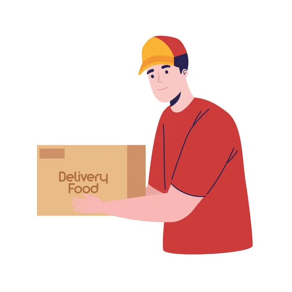 Worker male of delivery food — Stockvector