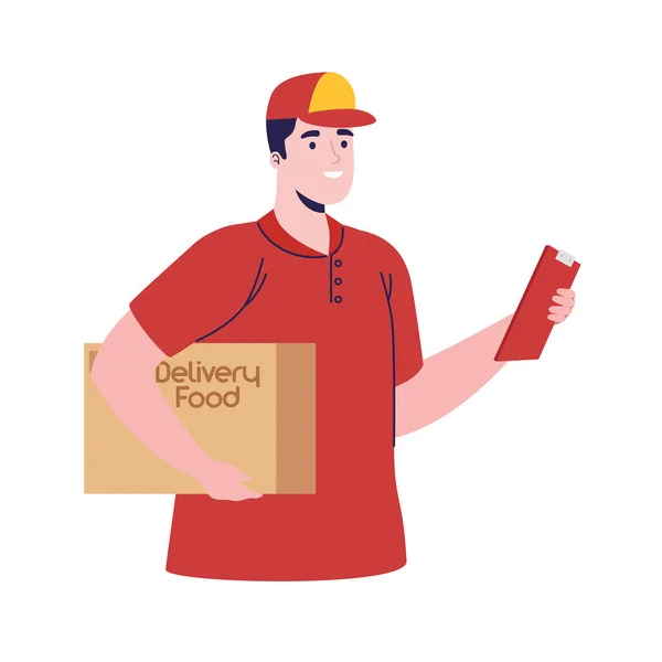 Man courier of delivery food — стоковый вектор