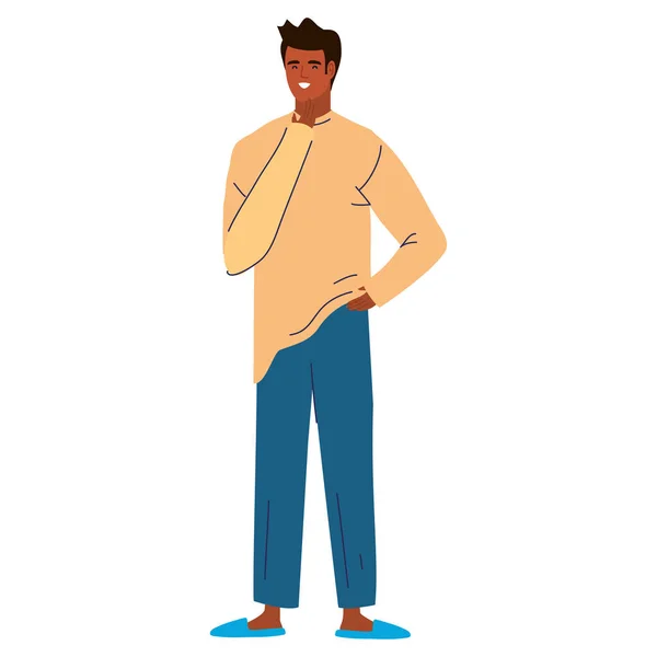 Afro man wearing pajama — Stockvektor
