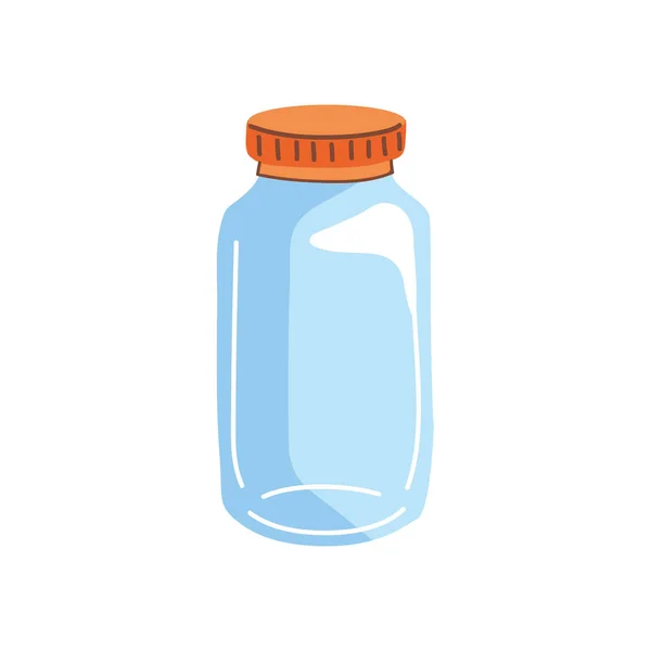 Glass jar pot — Vetor de Stock