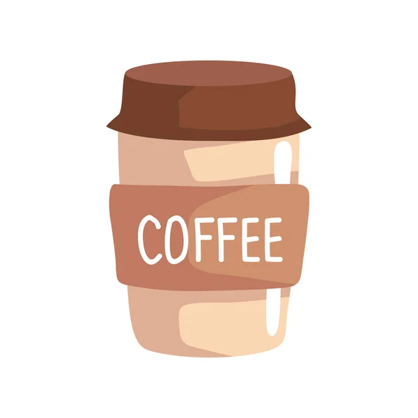 Koffie in plastic pot — Stockvector