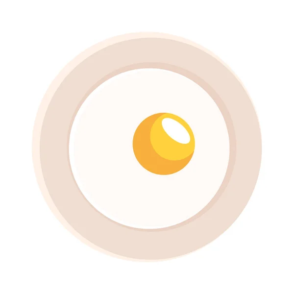 Egg fried in dish — Stock Vector