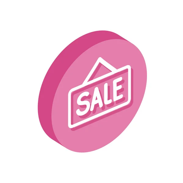 Sale label button isometric — Stockvector