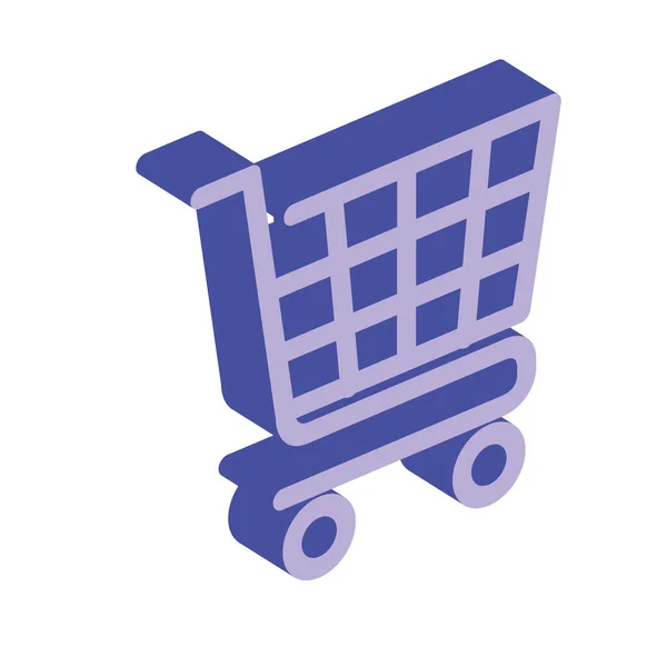 Shopping cart isometric — Stock Vector