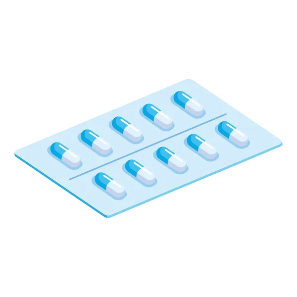 Capsules medicine isometric — 图库矢量图片