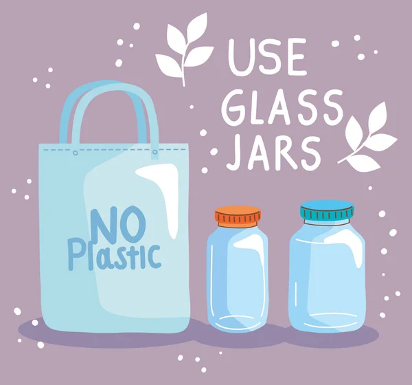 Use glass jars lettering — 스톡 벡터