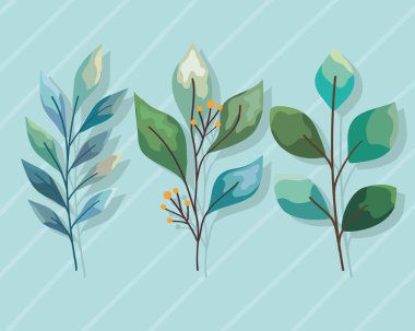 watercolor nature three branches