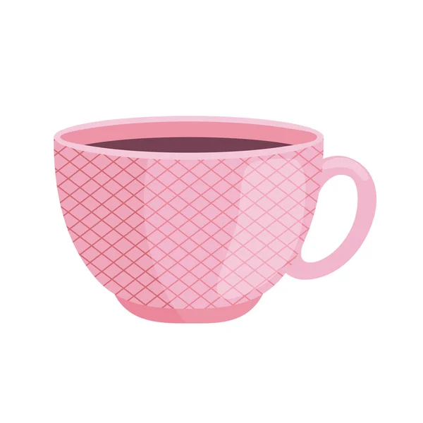 핑크 컵에 커피 — 스톡 벡터