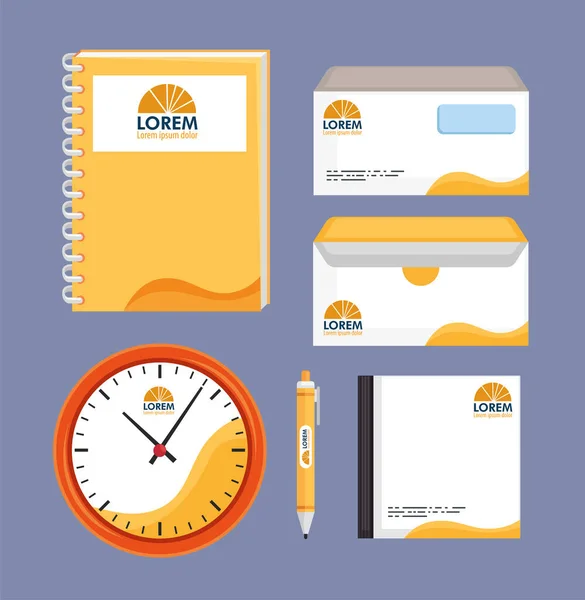 Icons of mockup of stationery — Διανυσματικό Αρχείο