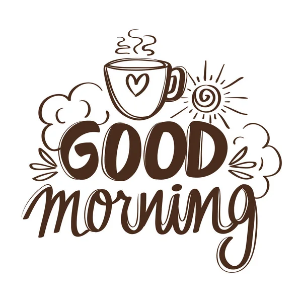 Good morning with cup — Stock Vector