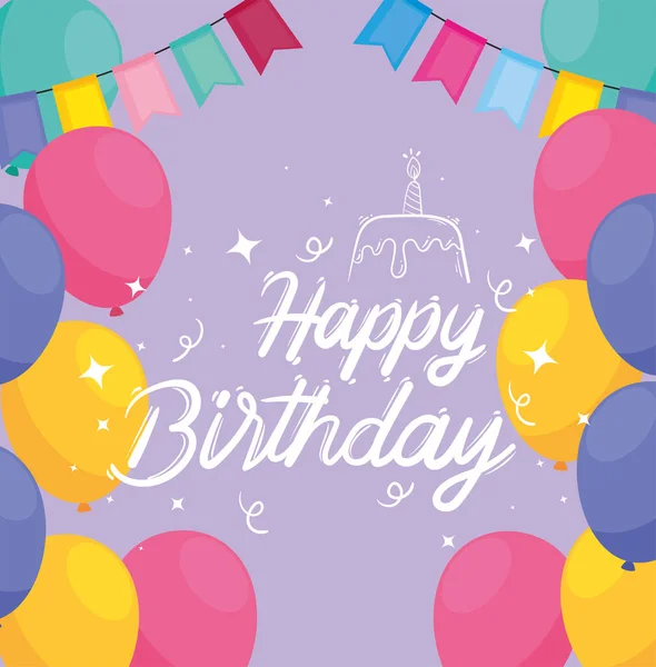 Tarjeta de feliz cumpleaños — Vector de stock