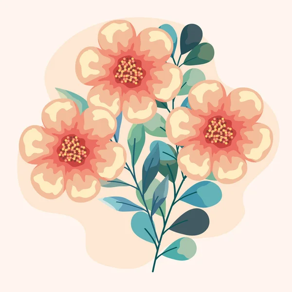 Помаранчеві акварельні квіти сад — стоковий вектор