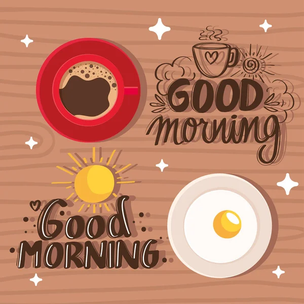 Two good morning letterings — Image vectorielle