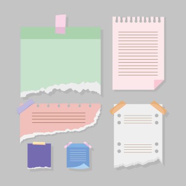 six torn papers icons