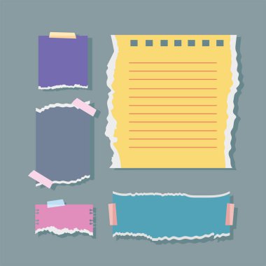 torn papers five icons