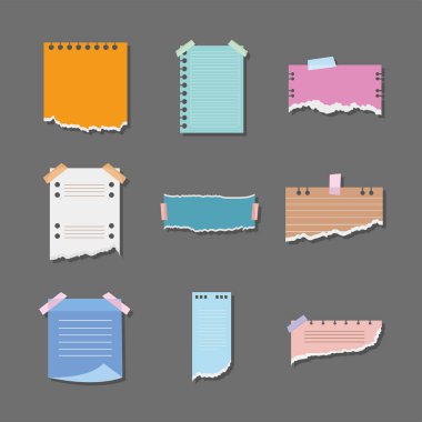 nine torn papers icons