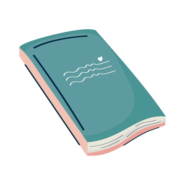 Text book with heart — Vector de stock