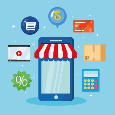 eight commerce online icons