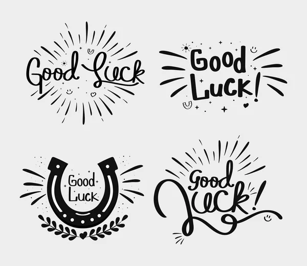 Good luck four letterings — Stock Vector