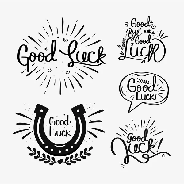 Good luck five letterings — Stock Vector