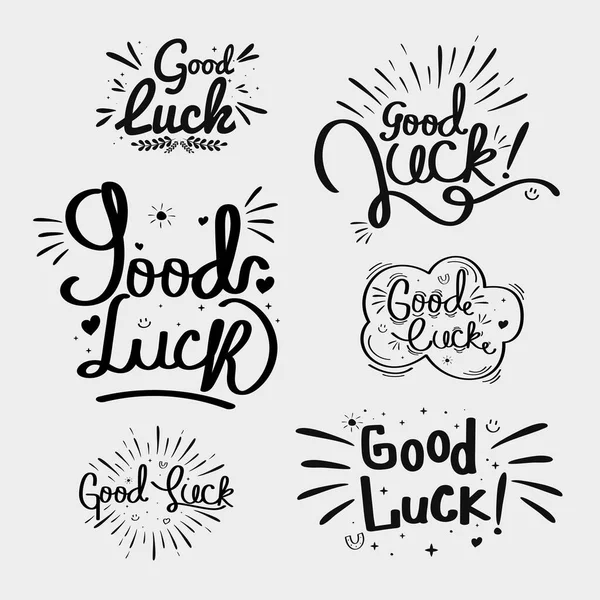 Six good luck quotes — Stock Vector